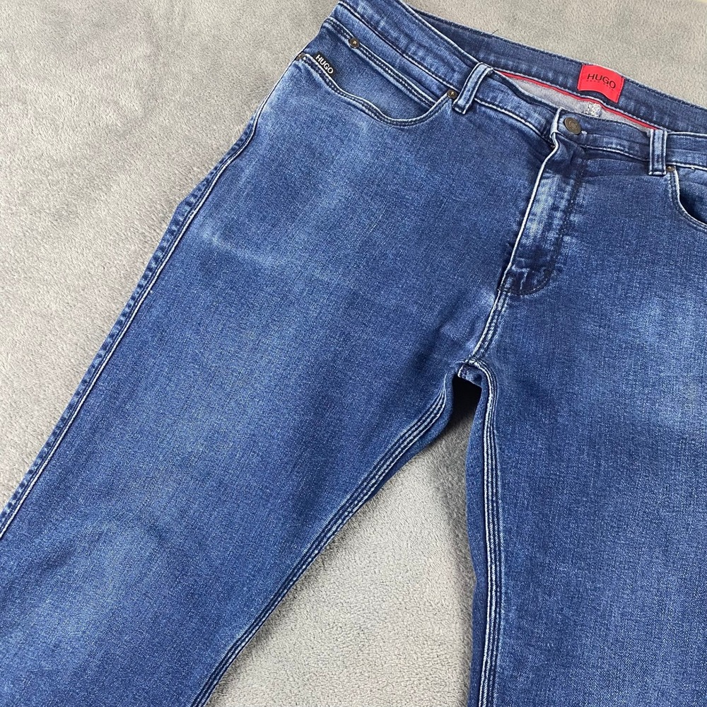 Hugo Boss Mens 33/34 Jeans Blue Slim Fit Medium Wash Denim